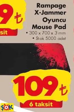 RAMPAGE X-JAMMER OYUNCU MOUSE PAD RAMPAGE X-JAMMER OYUNCU MOUSE PAD